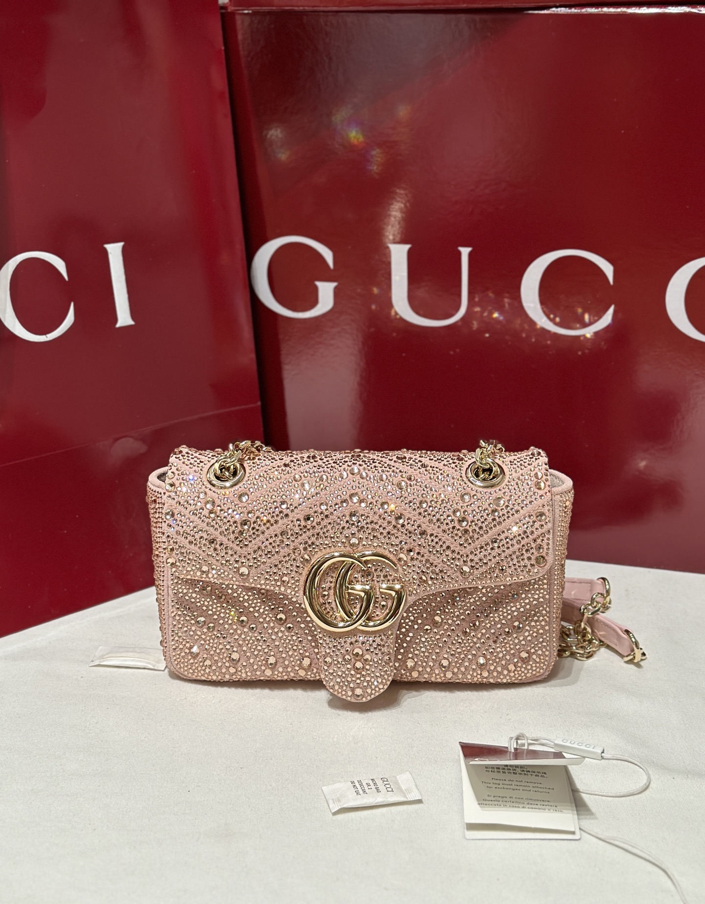 Gucci-GG-Marmont-Crystals-Small-Shoulder-Bag-Light-Pink