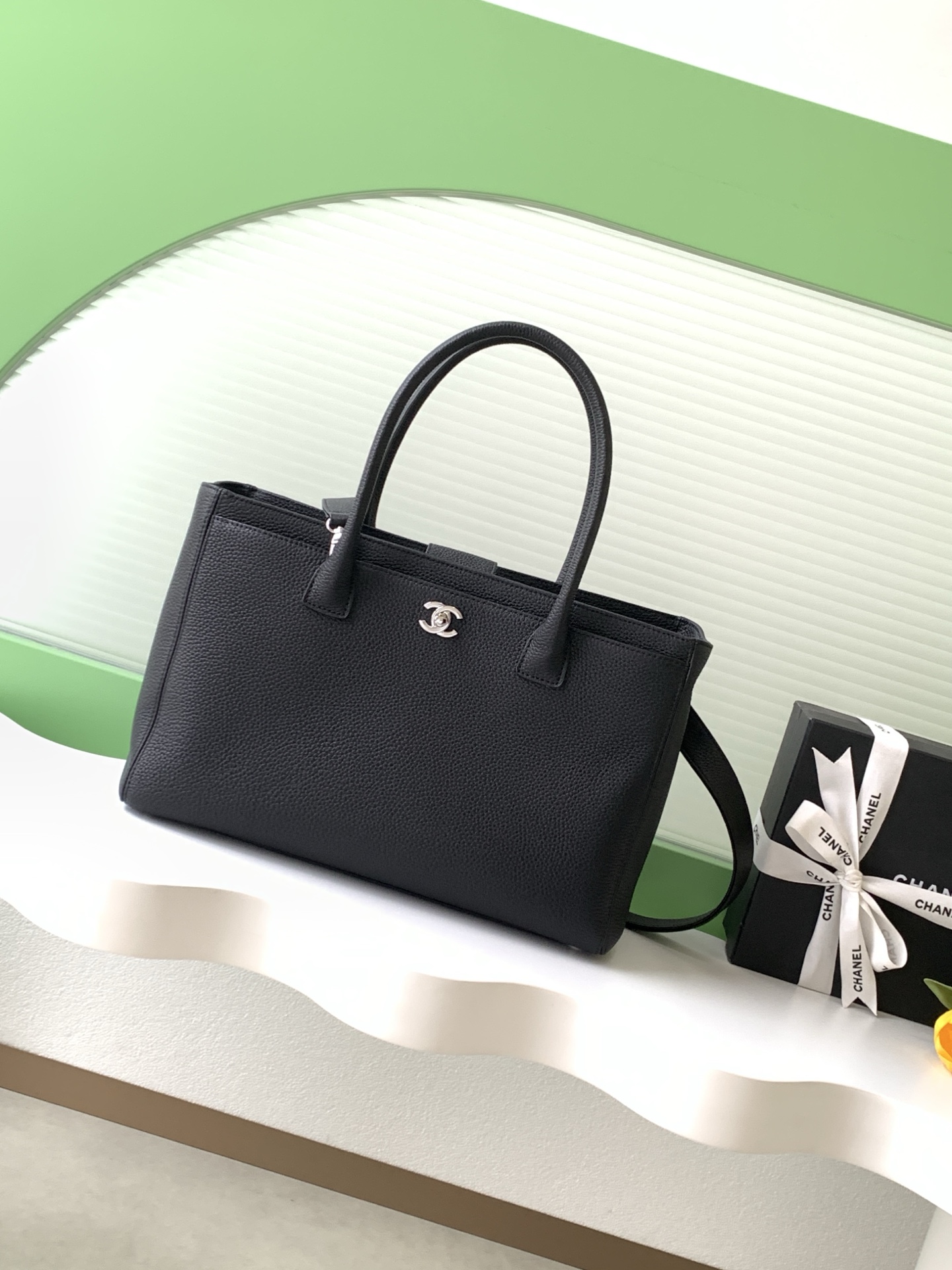 Chanel-Large-Black-Calfskin-Cerf-Executive-Shopper-Tote-Bag