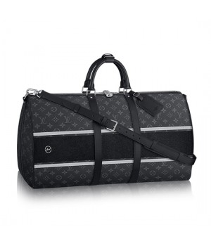 Louis Vuitton M43414 Keepall 55 Bandouliere Duffel Bag Monogram Eclipse Canvas