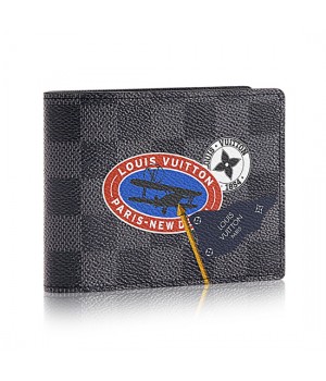 Louis Vuitton Multiple Wallet N64439 Damier Graphite Stickers