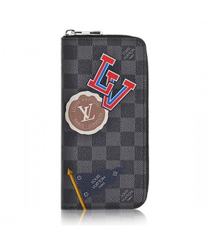Louis Vuitton Zippy Wallet Vertical N64443 Damier Graphite Stickers