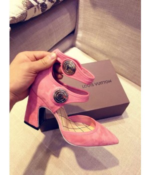 Louis Vuttion Royal Pink Suede Pump (GD3012-032718 )