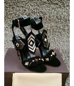 Louis Vuttion Black Suede Sandal 2015 Lookat (GD4002-030630 )