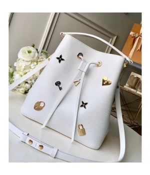 Louis Vuitton Love Lock NﾨﾦoNoﾨﾦ Bucket Bag in Epi Leather M53238 White 2019 (KD-90213011 )