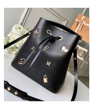 Louis Vuitton Love Lock NﾨﾦoNoﾨﾦ Bucket Bag in Epi Leather M53237 Black 2019 (KD-9021307 )