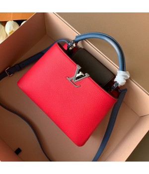 Louis Vuitton Capucines BB Top Handle Bag M52990 Red/Grey/Blue 2019 (FANG-9042323 )