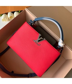 Louis Vuitton Capucines PM Top Handle Bag M52990 Red/Gray/Blue 2019 (FANG-9042321 )