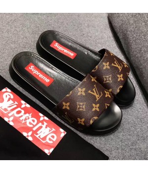 Louis Vuitton Monogram Canvas Supreme Mules Sandals Coffee 2017 (GD3014-7070754 )