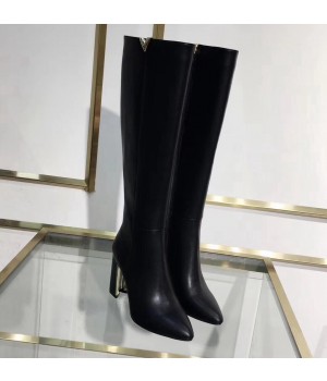 Louis Vuitton Black Calfskin Upper East High Boot (LG-8030106 )
