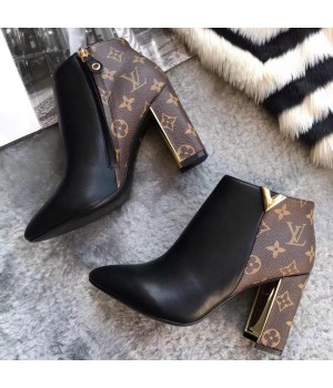 Louis Vuitton Calfskin & Monogram Canvas Upper East Low Boot (LG-8030107 )