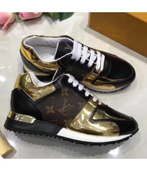 Louis Vuitton Run Away Sneaker Black/Gold/Monogram Canvas 2017 (GD5023-7080713 )