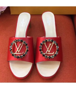 Louis Vuitton Satin Madeleine Mule Red 2018  (LG-8022819 )