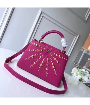 Louis Vuitton Taurillon Leather Sunburst Studded Capucines BB Bag Rosy 2019 (XLJ-8120808 )