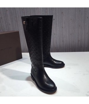 Louis Vuitton Embossed Leather Drops High Boot 2017 (1A022-7102001 )