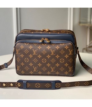 Louis Vuitton Nil Slim Shoulder Bag in Monogram Canvas M51478 Blue Leather 2019 (KD-9042615 )
