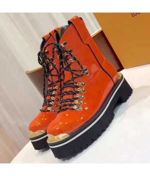 Louis Vuitton Patent Leather LV Outland Ankle Boot Orange 2019 (GD1054-8121440 )