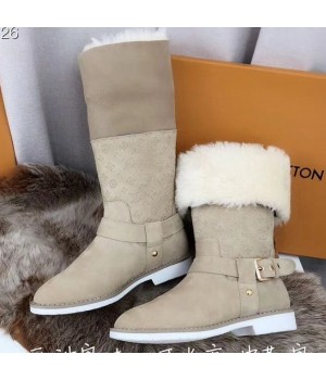 Louis Vuitton Suede & Shearling Boot Light Grey 2018 (GD1054-8121506 )