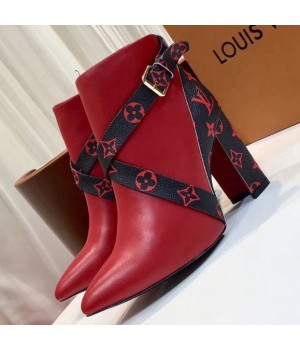 Louis Vuitton Strap Calfskin Ankle Boot Red 2018 (GD1054-8121509 )
