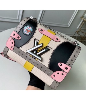 Louis Vuitton Twist MM in Epi Leather Patchwork M50282 White/Pink/Black 2019 (KD-9022207 )