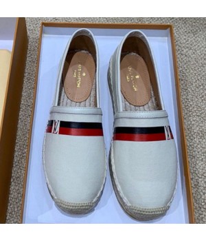 Louis Vuitton Denim LV Web Espadrilles White 2019(For Women and Men)  (HANB-9062815 )