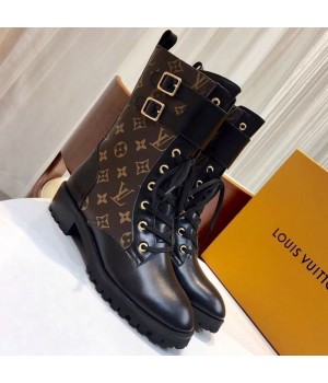 Louis Vuitton Monogram Canvas/Clafskin Short Boot 2018 (GD1054-8121529 )