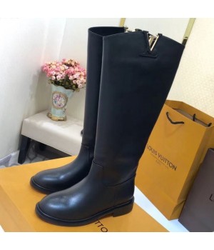 Louis Vuitton Black Calfskin Long Boot 2018 (GD1054-8121531 )