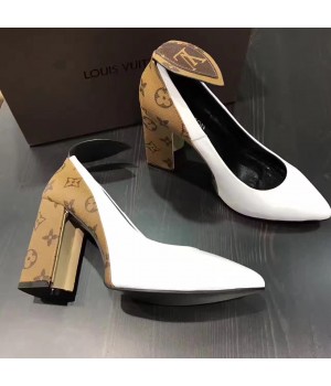 Louis Vuitton Gamble Diva Pump In Monogram Canvas & White Leather (GD5023-7041708 )