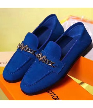 Louis Vuitton Prime Time Loafer Blue Suede 2017 (CC-7070811 )