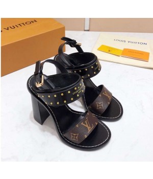 Louis Vuitton Horizon Monogram Heel 10cm Sandals Dark Coffee 2019 (KER-9022525 )