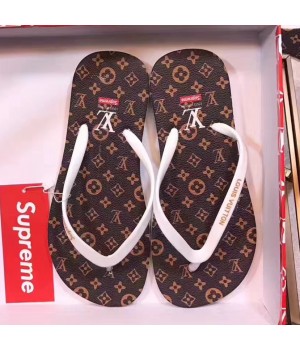 Louis Vuitton x Supreme Thong Sandal Brown 2017 (SZ3040-7060521 )