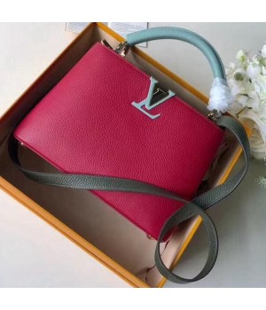 Louis Vuitton Taurillon Calfskin Multicolor Capucines PM Bag Fuchsia/Grey/Blue 2019 (F-9010236 )