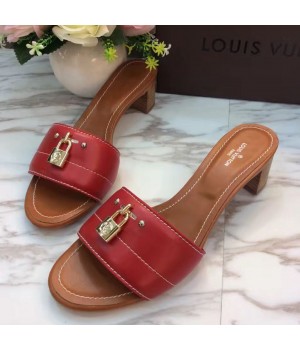 Louis Vuitton Lock It 4cm Heel Mule Sandal Red 2017 (LG-7020624 )