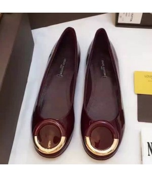 Louis Vuitton Circle Patent Calfskin Flat Ballerina Burgundy (GD2083-6102010 )