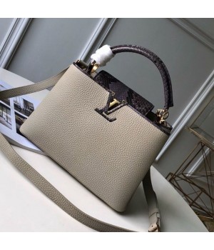 Louis Vuitton Capucines BB with Python Skin Top Handle Bag N95509 Grey 2019 (FANG-9050740 )