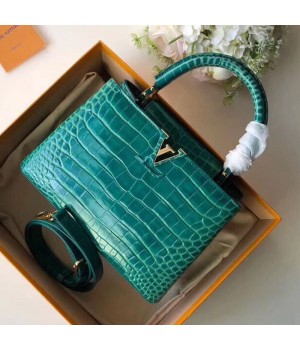 Louis Vuitton Capucines BB Top Handle Bag in Crocodilian Leather N92175 Green 2019 (FANG-9050748 )
