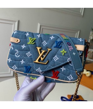Louis Vuitton Denim New Wave Chain Pochette Pouch M67531 Denim Blue 2019 (KD-9050831 )