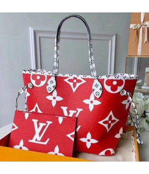 Louis Vuitton Red Monogram Canvas Neverfull MM Bag M41177 2019 (TINO-8122018 )