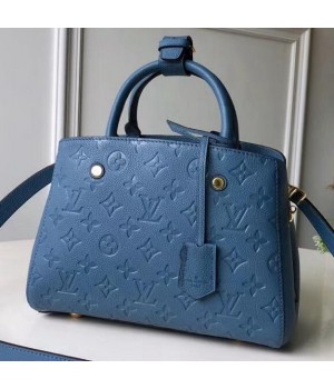 Louis Vuitton Monogram Empreinte Leather Montaigne BB Bag M44314 Light Blue 2019 (F-9010906 )