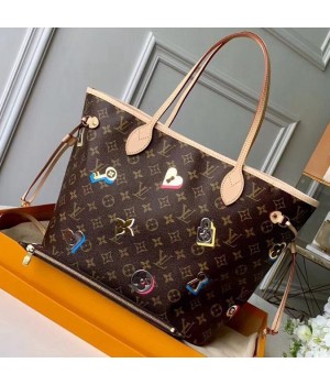 Louis Vuitton Monogram Canvas Love Lock Neverfull MM Bag M44364 2019 (F-9010923 )