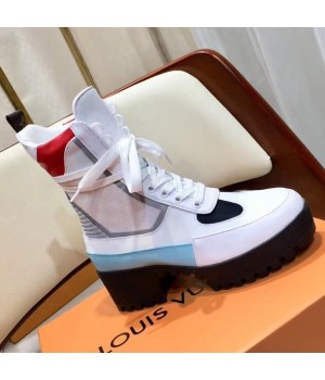 Louis Vuitton Knit and Leather Laureate Desert Boot 1A43R7 White 2018 (GD1054-8080802 )