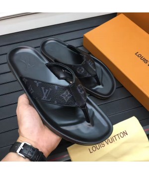 Louis Vuitton Men's Shong Slipper Sandal Monogram Eclipse Canvas (K2100-7061702 )