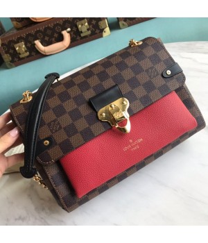 Louis Vuitton Vavin PM Chain Shoulder Bag N40109 Damier Ebene Canvas/Red 2019 (LVSJ-9031441 )