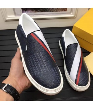 Louis Vuitton Men's Slip-on Sneaker Damier Cobalt Canvas Red 2017 (K2100-7061706 )
