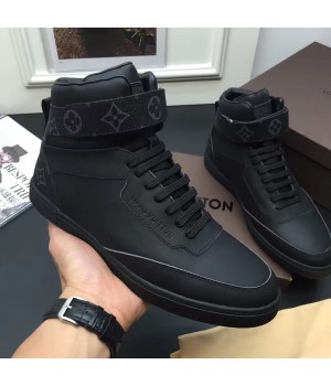Louis Vuitton Men's Leather Sneaker Boots Black 2017 (K2100-7061715 )