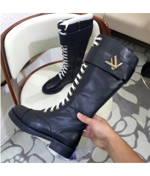 Louis Vuitton Calfskin Lace-Up High Boot Black 2018 (GD1054-8090151 )