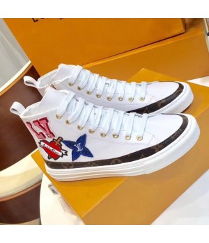 Louis Vuitton LV Black Heart STELLAR Sneaker Boot White 2018 (GD1054-8090154 )