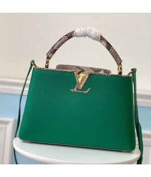 Louis Vuitton Capucines PM Python Top Handle Bag N95384 Green/Grey 2019 (LVSJ-9031826 )