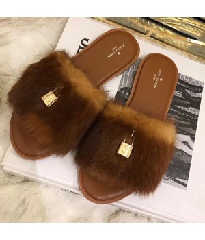 Louis Vuitton LOCK IT Mink Flat Mule Brown 2018 (BKL-8052521 )