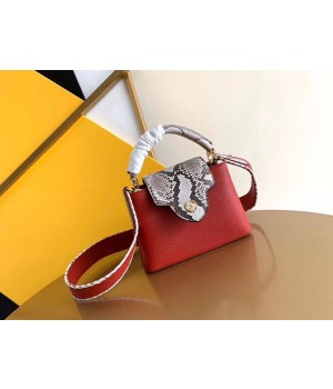 Louis Vuitton CAPUCINES PM Original Python Leather N96467 Red