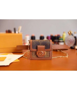 Louis Vuitton Monogram Canvas Original Leather DAUPHINE BB Belt Bag M68621 Brown